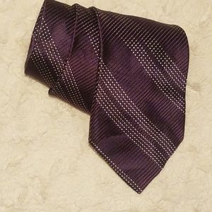 Apt. 9 100% Silk Purple/White Stripe Pattern